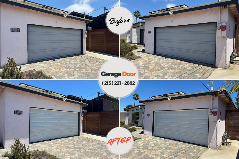 Before and after: garage door repair Shelter Island Heights, NY